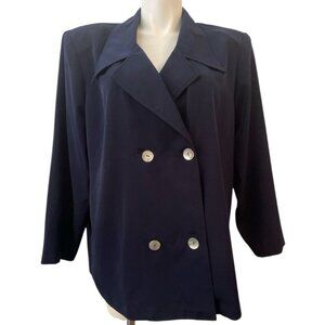 The Avenue Collection Double Breasted Blazer Navy Blue Plus Size 18/20